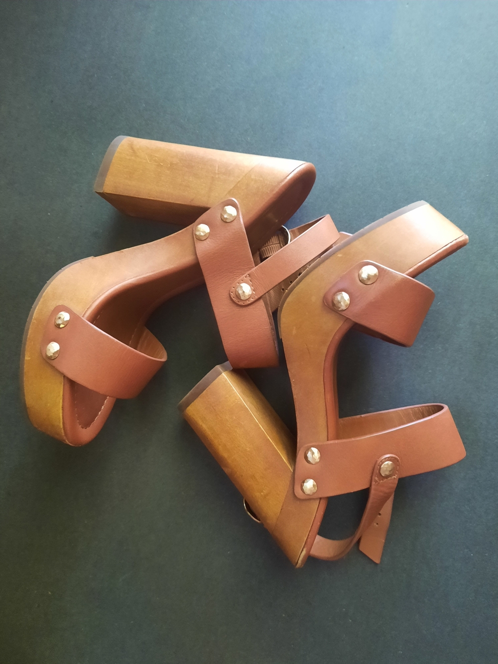 ⭐️👡👡Joie Dea Heel SVA 2742 Cuoio Leather Chunky Heel Sandals